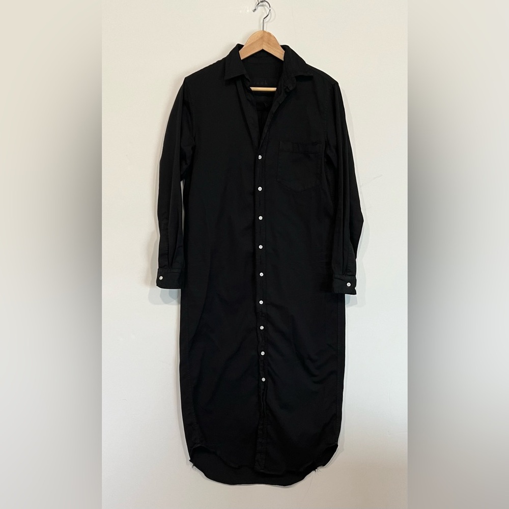 Frank & Eileen Rory Maxi Shirt Dress Famous Denim in Black Size XS - Picture 4 of 16